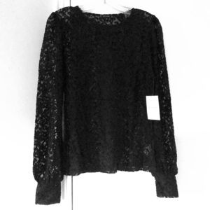 Black lace blouse from Stella & Dot